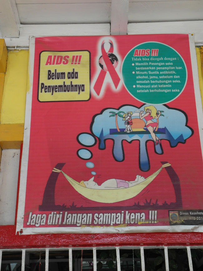 AIDS prevention poster in Southeastern Maluku, 2011